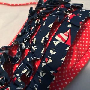 Sperry ⛵️ Sailboat Ruffle Halter Bikini Top